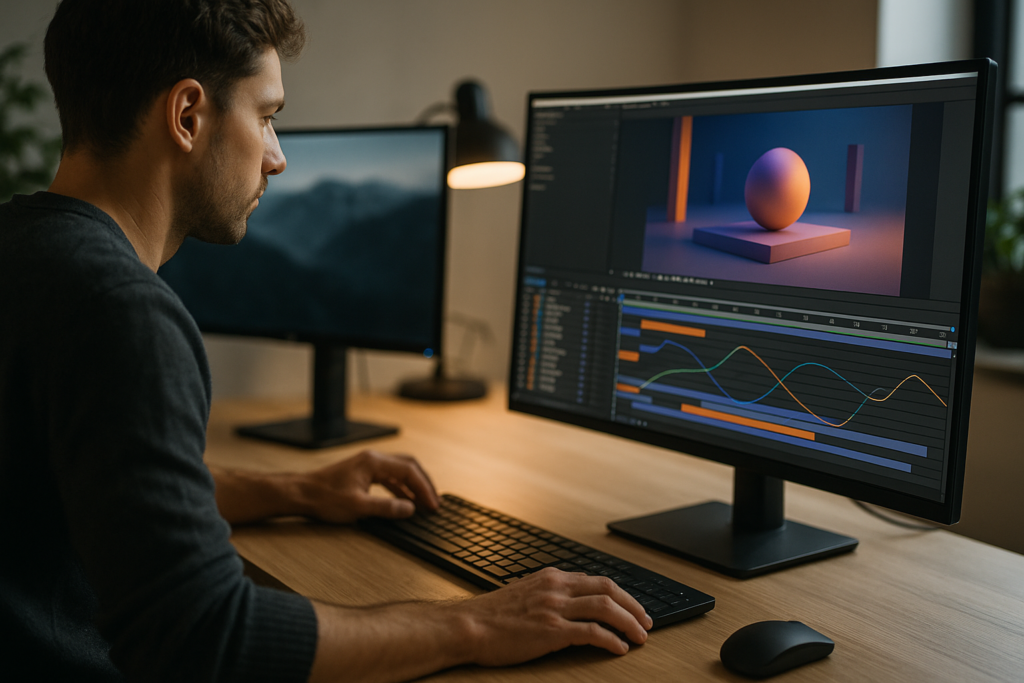An image illustrating 3D Motion Design in After Effects: A Practical Workflow Guide for Editors and Creators