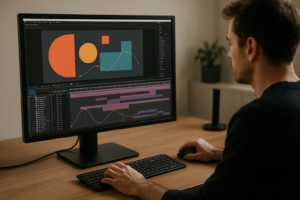 An image illustrating 2D Motion Graphic Design for After Effects Editors A Complete Workflow Guide