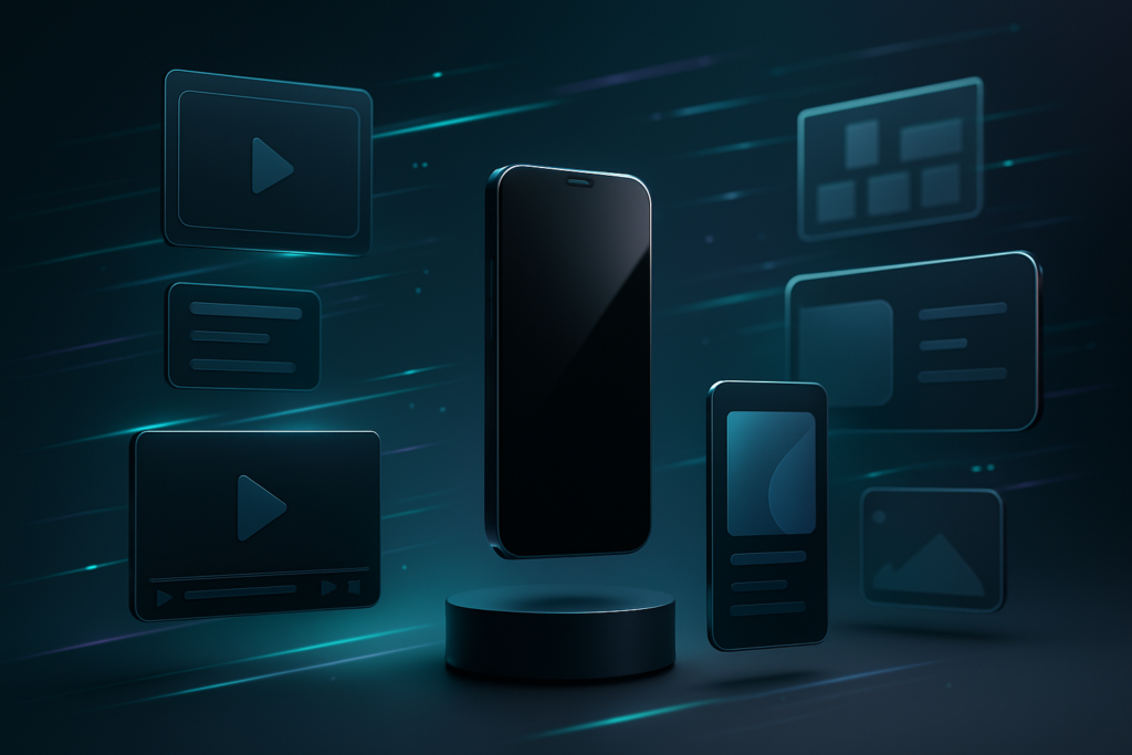 Creative workspace showing After Effects on screen with motion graphics for product launch video