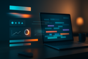 Creative motion graphics assets for video editors displayed on a digital timeline