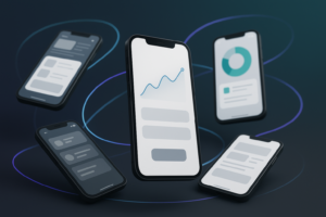 Creative After Effects template showcasing app promo video with device mockups and clean typography