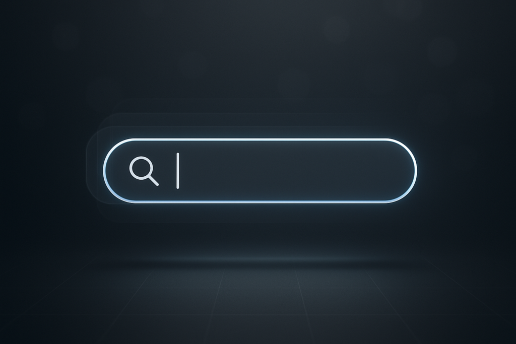 Animated search bar design with icon, cursor, and typing effect in After Effects