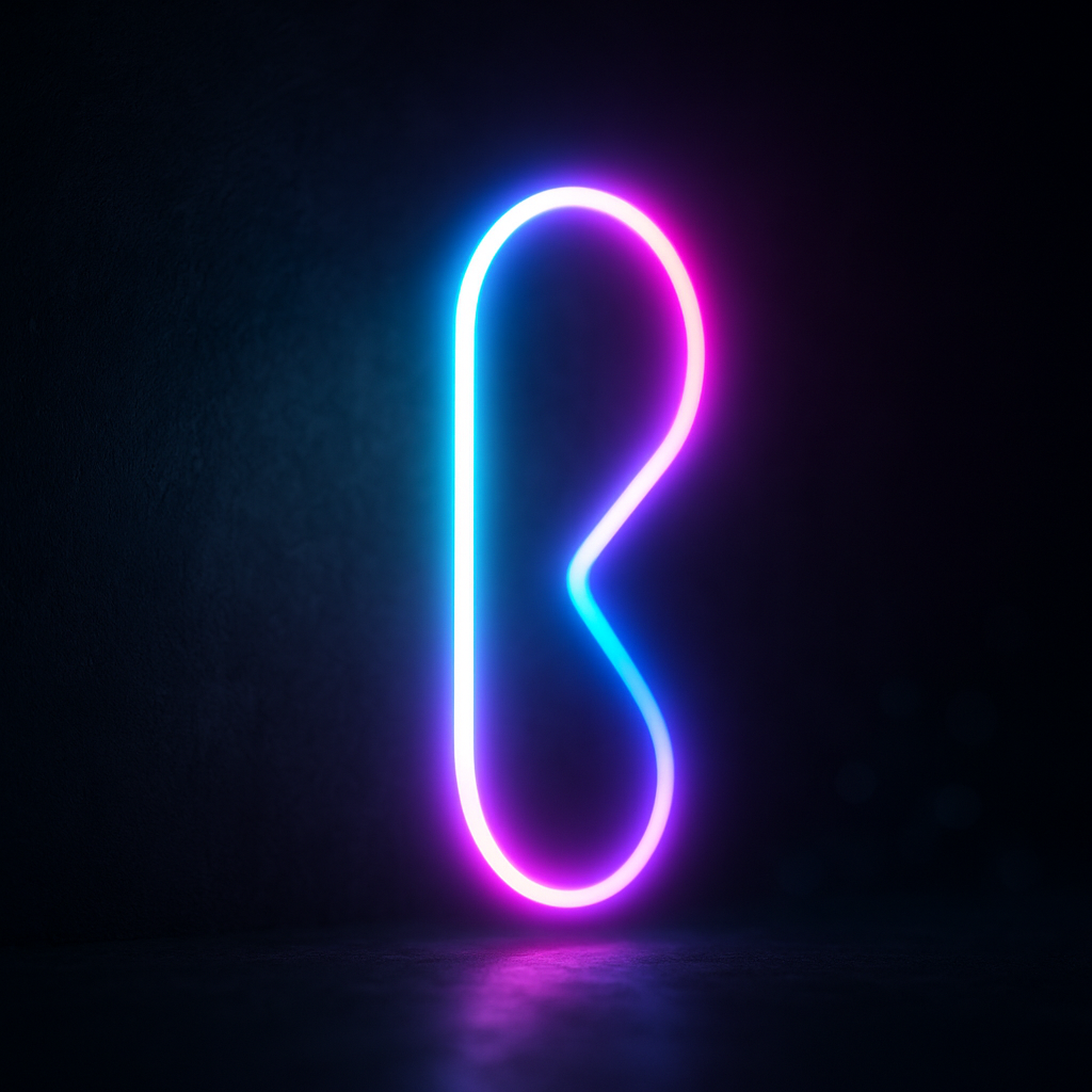 Example of neon glow text effect created in After Effects with layered bright core and glowing halo