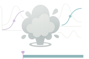 Illustration of cartoon smoke puff animation created in After Effects showing layered smoke shapes