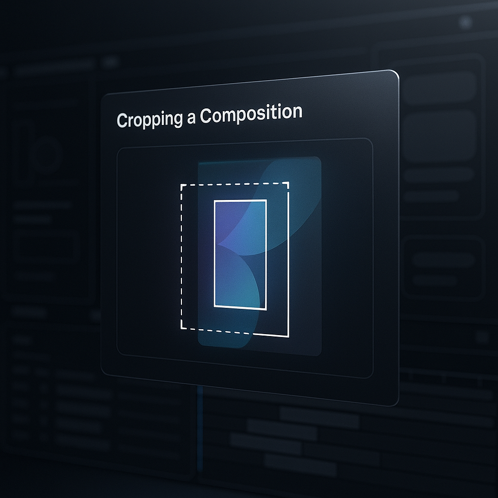 Screen showing cropping a composition in After Effects workspace