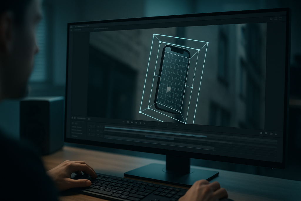 Screenshot of Mocha AE interface showing planar motion tracking with spline overlays